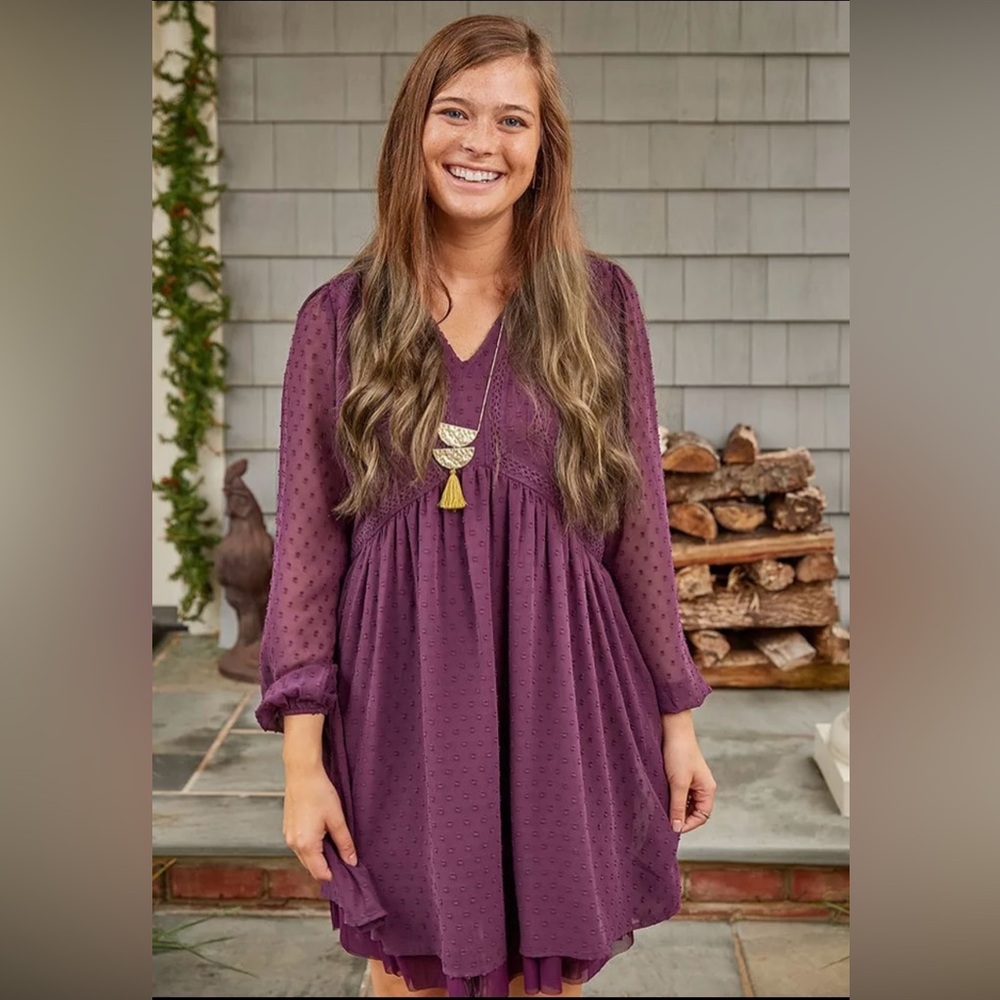 Matilda Jane Purple Swiss dot dress